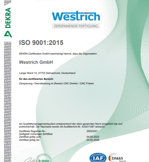 Zertifikat ISO9001